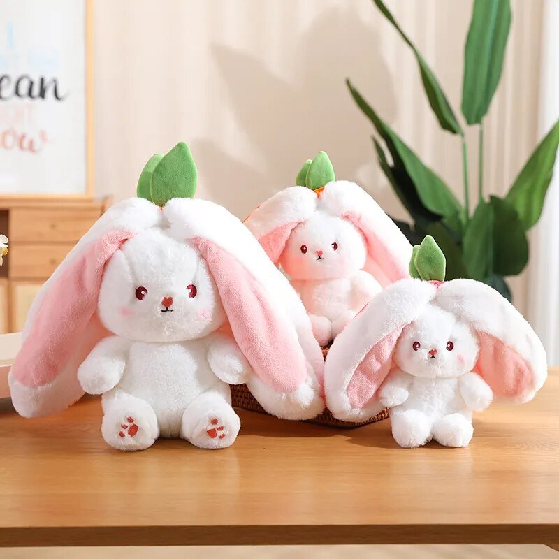 Reversible Rabbit Stuffed Animal in a Strawberry or Carrot, 7-14" | 18-35   cm