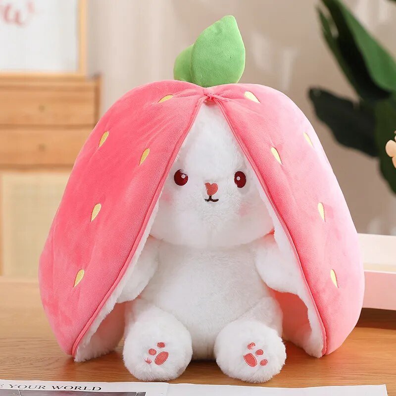 Reversible Rabbit Stuffed Animal in a Strawberry or Carrot, 7-14" | 18-35   cm