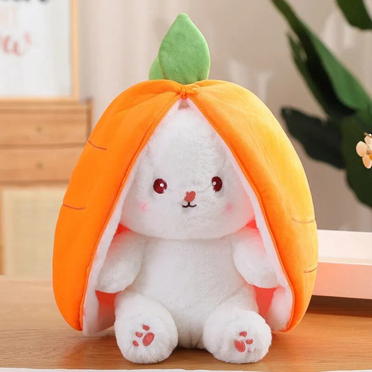 Reversible Rabbit Stuffed Animal in a Strawberry or Carrot, 7-14" | 18-35   cm